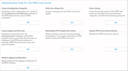 Administrative Tools For The PRTG Core Server